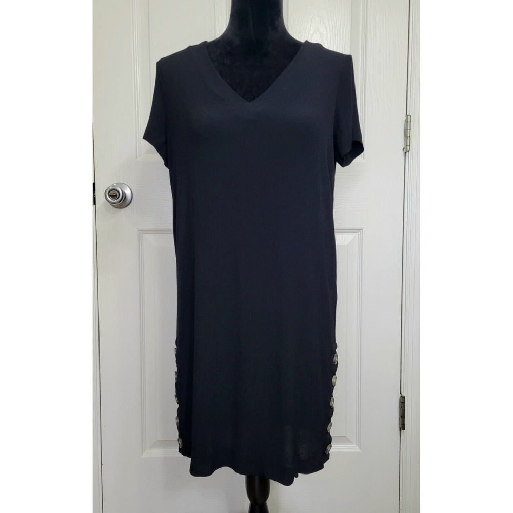 Madewell Side Button Easy Shift Dress Black‎ Size S